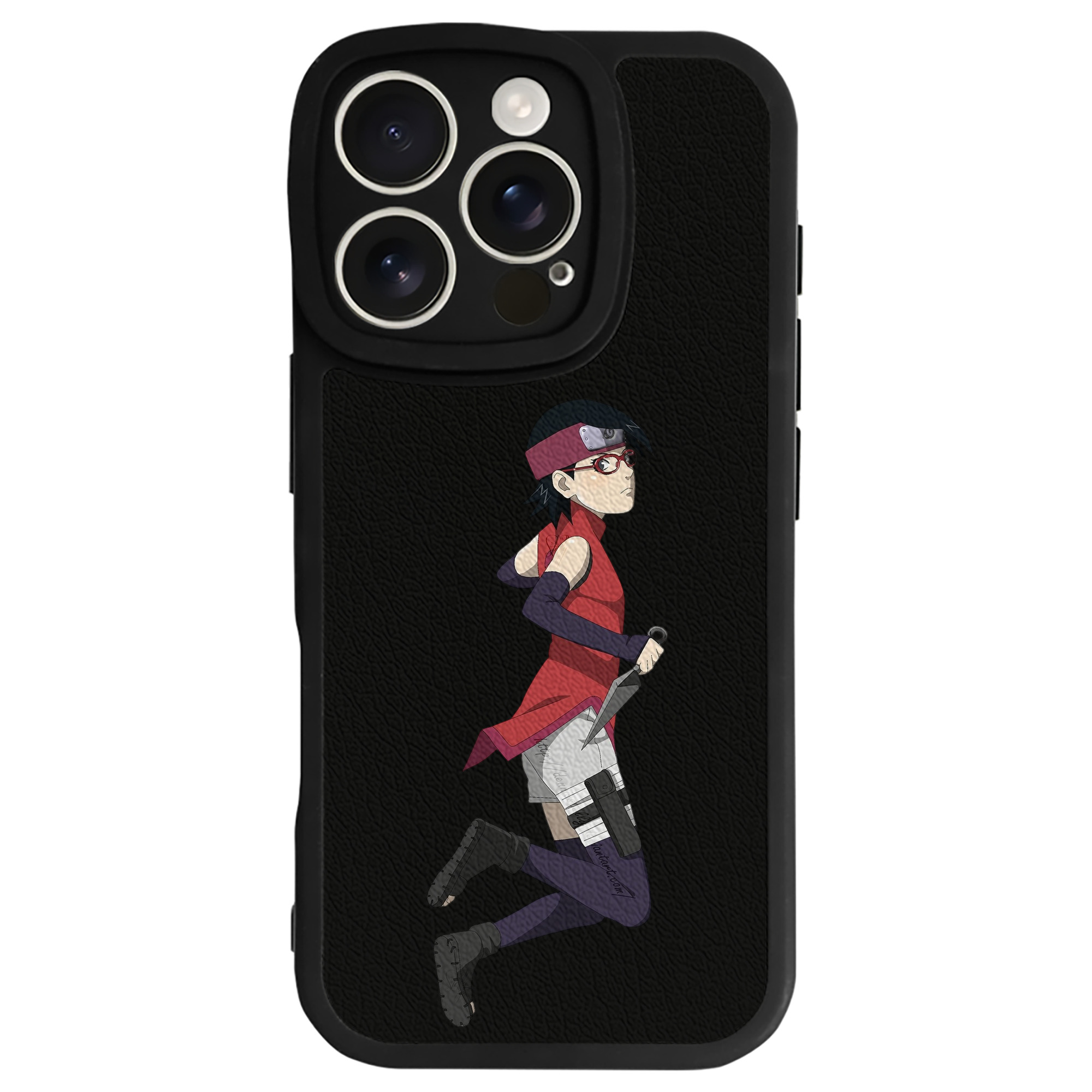 （画像用） NARUTO -ナルト- うちは サラダ Uchiha Sarada 【iPhone 16シリーズ対応】シリコンスマホケース（レザー調） 材質：シリコン